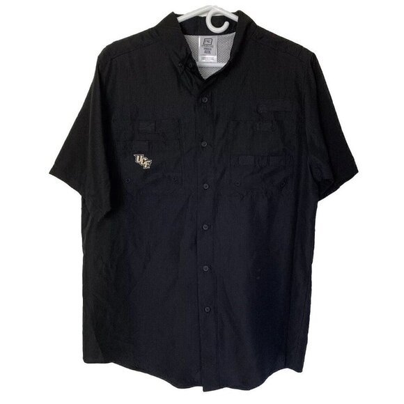 Pro Edge Central Florida Knights Men's Medium Black Button UPF 50+  Shirt NWT - Picture 1 of 10